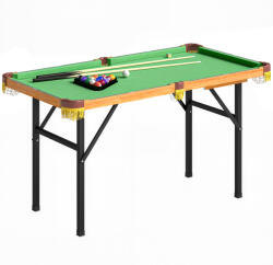 SPORTNOW Masă de biliard pliabilă, masă mini de biliard, 2 tacuri, 16 bile, triunghi, perie, verde | Aosom Romania (A70-109V00GN)