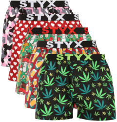Styx 5PACK férfi bő szárú boxeralsó Styx art sportos gumi több színű (5B1858901) M - pepita