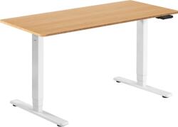 Alza Table ET1 Essential fehér + asztallap 140×80 cm bambusz lekerekített (BUN)