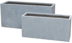 Atlanta Tetra Kompozit Balkonláda Szett Szürke 74x25x35-95x32x44 S/2 (DT-620700)