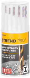 Strend Pro Fúrószárkészlet fémhez, Strend Pro, 11 db, hengeres, átmérő: 1, 5 - 8 mm, HSS 4241 gyorsacél, forgatható adagoló (TC4200936)