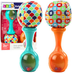LEAN Toys Zestaw Grzechotki - Puha rágóka és csörgő 2 db-os készlet (22890)