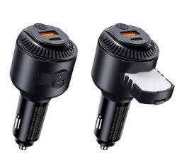 REMAX YATOY autós töltő USB+Type-C aljzat 60W, illatosító, FEKETE (RCC353)