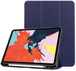 Gigapack IPAD Air 11 (2026) / Air 11 (2025) / Air 11 (2024) Tok álló, bőr hatású aktív FLIP, ceruza tartó, SÖTÉTKÉK - oldalra nyíló, TRIFOLD, asztali tartó (GP-101715)
