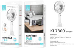 Techancy Hordozható ventilátor talppal és akkumulátorral, fehér - TM18805 - KL7300 (TM18805)