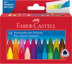 Faber-Castell Creioane colorate cerate triunghiulare 24 culori/set FABER-CASTELL FC120024