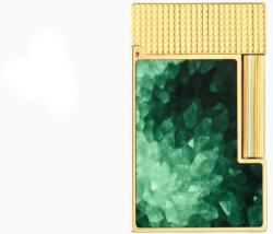 S.T. Dupont Ligne 2 Cling Géode Green zöld lakkozott, aranyozott kivitelű dupla lángos szivaröngyújtó (C16036CL)