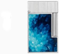 S.T. Dupont Ligne 2 Cling Géode Blue kék lakkozott, palládium bevonatú dupla lángos szivaröngyújtó (C16035CL)