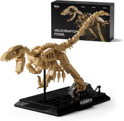  Nifeliz Velociraptor Fossil - Építőkocka Dinoszaurusz-csontváz Modell (NF10357, 498 db)