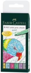 Faber-Castell Pitt Artist Pen Brush ecsetfilcek - 6 db, pasztellszínek (FC_167163)