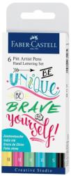 Faber-Castell Pitt Artist Pen Hand Lettering markerek - 6 db, pasztell készlet (FC_267116)