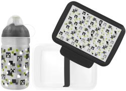 Zdravá lahev Egészséges kulacs 0, 5 l és Egészséges uzsonnás doboz szett - Pixel Head (ZL_SETZLZS05329)