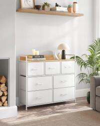 SONGMICS 7 fiókos komód, ipari fehér (LTS523W57)