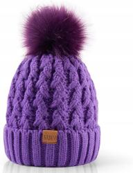  Meleg téli sapka pomponnal Redess beanie Lila univerzális méret (B099WZHQLT)