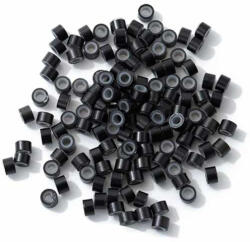 HairExtensionShop Szilikon Mikrogyűrű I-TIP Hajhosszabbításhoz Fekete Színben 100db (4025) (AC-HE-MRS-BL-4025)