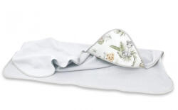  Baby Shop kapucnis fürdőlepedő 100*100 cm - szafari zöld/szürke