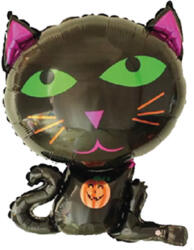 Mezőfi Team Kft Halloween fólia lufi, fekete macska, 65*50 cm