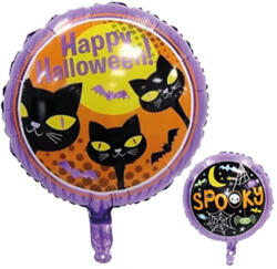 Mezőfi Team Kft Happy Halloween, macskák és spooky, fólia lufi, 45 cm