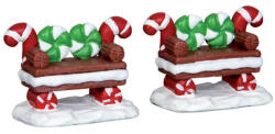 Lemax peppermint cookie bench s/2 Sugar 'N' Spice 2015