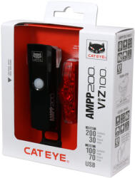 CatEye AMPP200+VIZ100 (első + hátsó) lámpa szett - USB