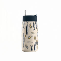 Estia Home Art Lens Save The Aegean Pahar Termos Oțel Inoxidabil Fără BPA 360ml Salt Life cu Pai 01-43018 (01-43018)