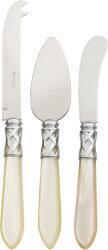 Casa Bugatti Set pentru servirea brânzei Aladdin, perlat-oțel, în cutie cadou, set 3 piese (ALCAM-N4283)