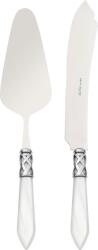 Casa Bugatti Spatulă și cuțit pentru servirea tortului Aladdin, alb-oțel, set 2 piese (ALC1M-N4220/21)