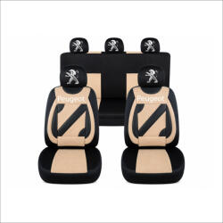 AutoHelix MSA Set Huse Scaune Universale Nero Bej Personalizate cu Peugeot (NER108816.12)