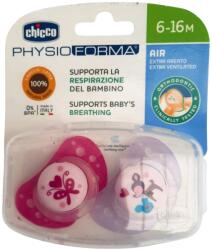 Chicco Suzeta latex Chicco pink 2 buc + suport, 6-16 luni (8058664058761)