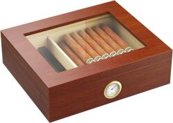  Humidor trabucuri din lemn de cedru, Luxofia, umidificator, hygrometru incluse, finisaj mat, interior cedru aromat, 25 trabucuri, 26 x 22 x 6.8 cm, Maro (19)