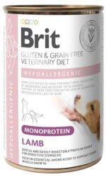 Brit GF Veterinary Diets Dog Can Hypoallergenic Mono Lamb konzerv kutyáknak 400g - vetpluspatika