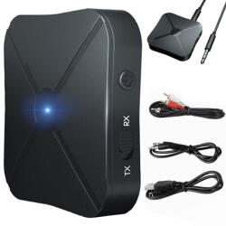 Verk Group Adaptor și transmițător audio Bluetooth 2 în 1 KN319, negru (06221)