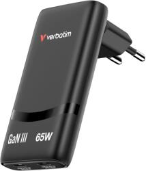 Verbatim Incarcator retea Verbatim 32354 Fold 'n Go, 2x USB-C, Quick Charge 65 W, GaN, Negru (32354)