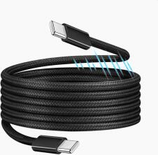 LogiLink USB 2.0 Type-C kábel, C/M - C/M, mágneses, 100W, nejlon, fekete, 1 m (CU0231) - primanet
