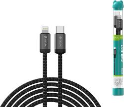 DEVIA Gracious Series Tube USB-C Lightning adat és töltőkábel, PD 27W, 1m, fekete (ST101715) (ST101715)