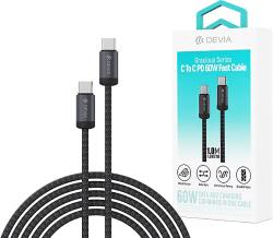 DEVIA Gracious Series USB-C adat és töltőkábel, PD 60W, 1m, fekete (ST107885) (ST107885)