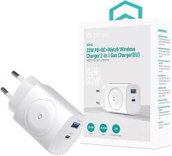 DEVIA Ultra1 2az1-ben hálózati gyorstöltő adapter és Apple Watch töltő, PD, QC, 22W, fehér (ST131026) (ST131026)