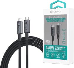 DEVIA Extreme Speed USB-C adat és töltőkábel, USB 4.0, PD 240W, 1m, fekete (ST399688) (ST399688)
