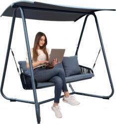 Chomik Kerti hinta fonott kartámaszokkal - antracit Premium 180x139x185cm 62117 (KRE3149)