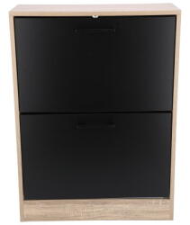 JUMI Cipőtartó szekrény farostlemez furnérral 81x24x60 fekete 41235 (CM-316089)