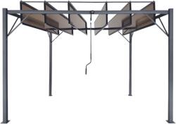 Chomik Kerti pergola mozgatható polikarbonát lamellákkal 3x3m, barna 62047 (TUN4016)