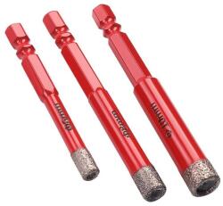 Kraft&Dele Gyémántfúrók greshez, 3 darab, HEX 6, 8, 10mm 63590 (KD12645)