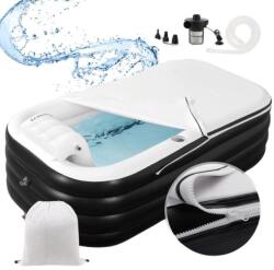 Juskys Cadă gonflabilă portabilă cu suport spate și capac, 400 l (301222) Piscina