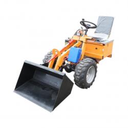  Mini incarcator frontal electric 400kg, 2 motoare 1800W/1300W, baterie 48V/52Ah, capacitate ridicare 200kg, cupa 900x450x370mm