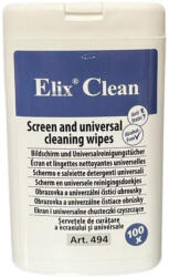 Elix clean Servetele umede mici pentru curatare monitoare TFT/LCD/notebook, 100/tub, ELIX Clean (ECS-494100) - roua