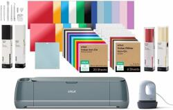  Cricut Maker 4 Ultimate Bundle vágóplotter, komplett készlet kiegészítőkkel, intelligens gép vinilhez, textíliához, bőrhöz és kartonhoz, Print Then Cut, szürke