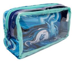 ZIPIT Penar cu fermoar ZIPIT Half & Half, cu 2 buzunare - Blue Waves (ZP-371764) Penar