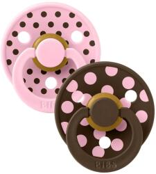 BIBS Suzete Bibs - Colour Studio Polka, 6-18 luni, 2 bucăți, Baby Pink/Mocha (12034102)