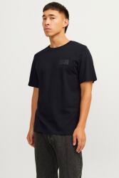 JACK & JONES Jack & Jones, Organikuspamut póló gumis logóval, Fekete, Szürke, L (12151955-BLACK-SMALL-PRINT-BLACK-L)