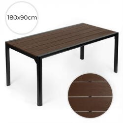 MultiGarden Kerti asztal, MultiGarden NSAK-180-2-1, barna, 180 x 90 cm, 8 személyes, magasság: 74 cm, Polywood kompozit asztallap, porszórt acél váz, teherbírás: 100 kg (TF5357)